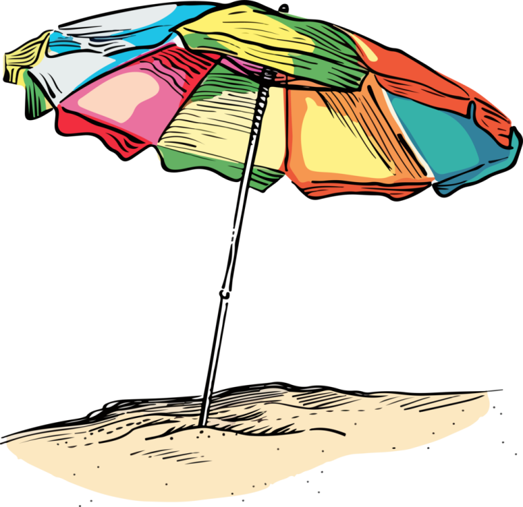 an umbrella on the beach