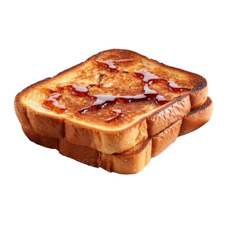 a plate with two pieces of toasted bread on it
