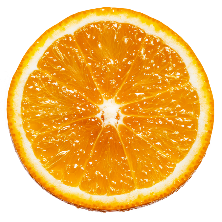 an orange cut in half