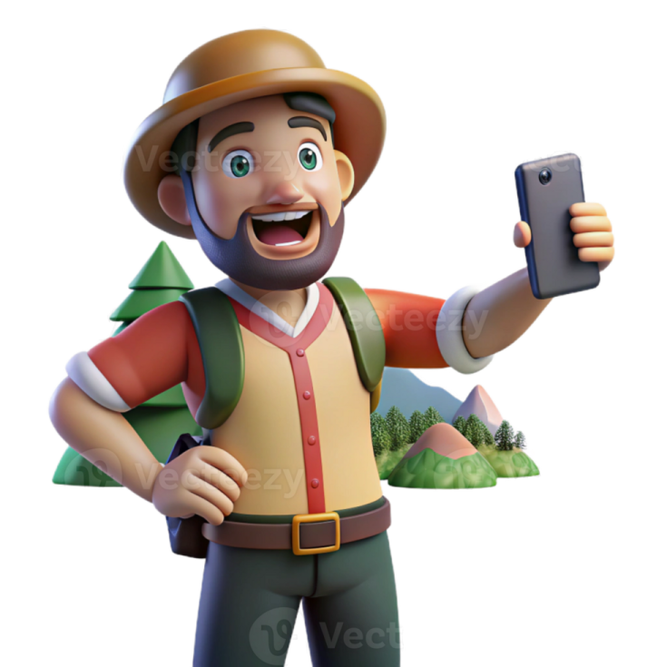 a cartoon character holding a cell phone