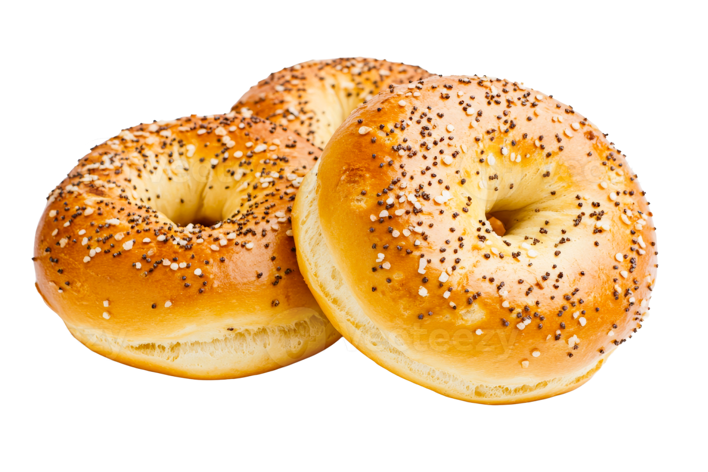 two bagels on a white background