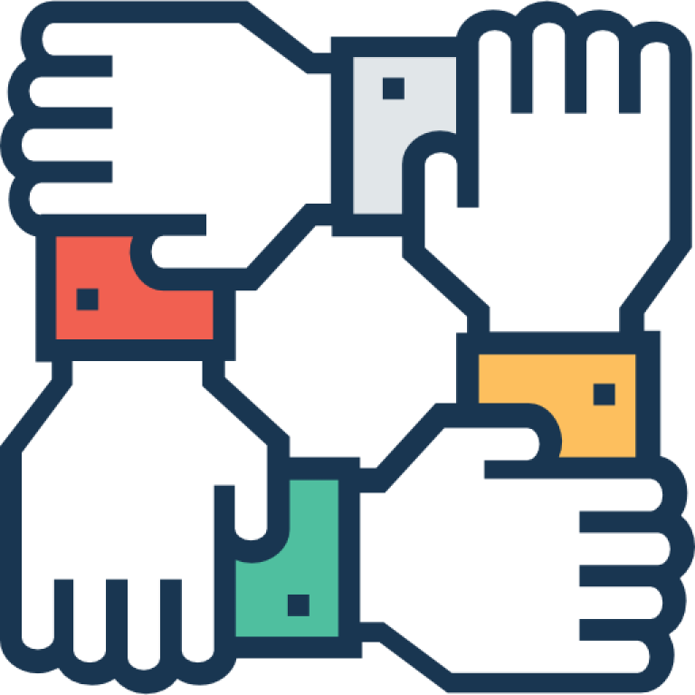 a group of hands holding each other hands
