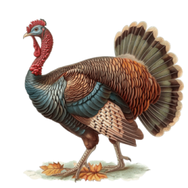 an illustration of a turkey standing on the ground