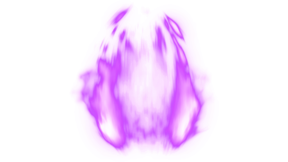 a purple flame on a white background