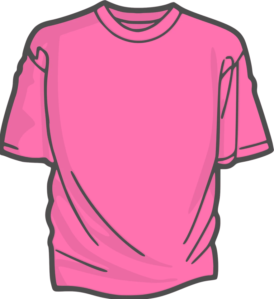 a pink t - shirt
