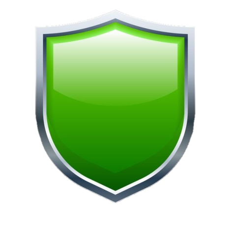 a green shield on a white background
