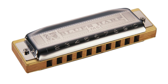 a harmonica on a white background