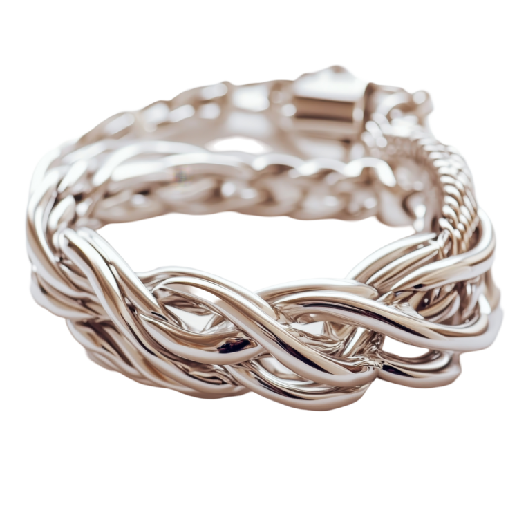 a white gold ring with twisted links