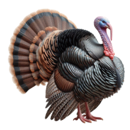 a turkey is standing in front of a white background
