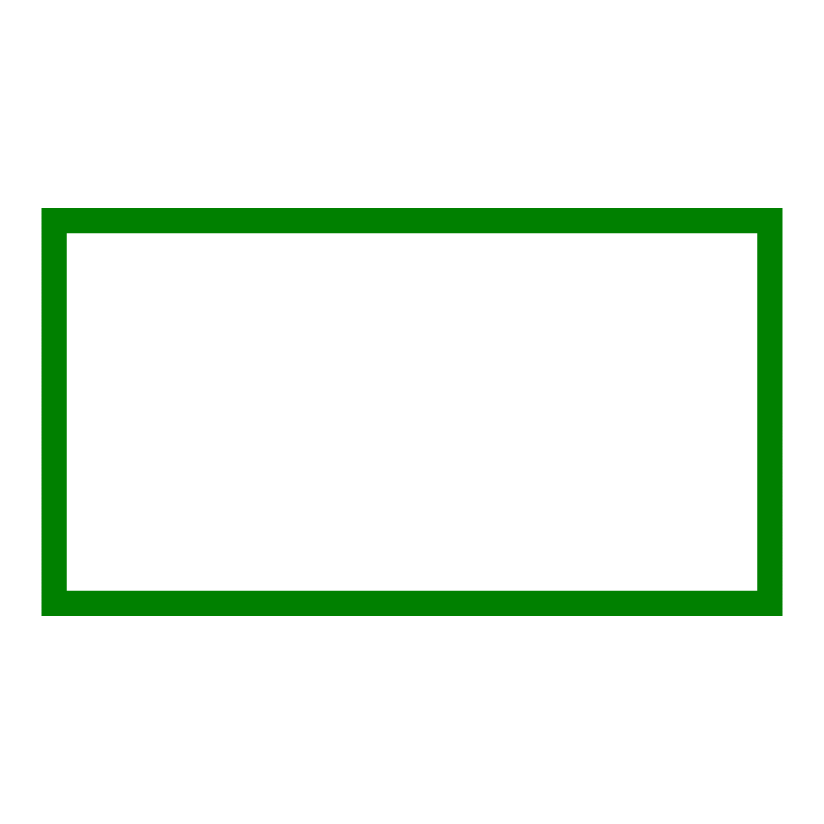 a green square with a white background