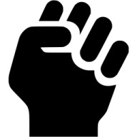 a black fist in the shape of a hand