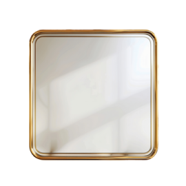 a gold framed mirror on a white background