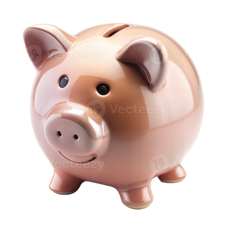 a pink piggy on a white background