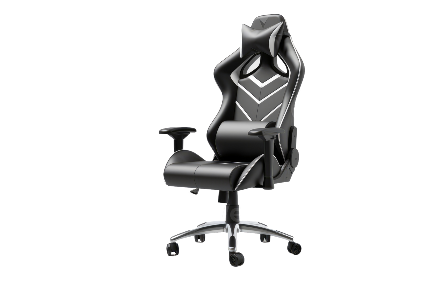 a black office chair on a white background
