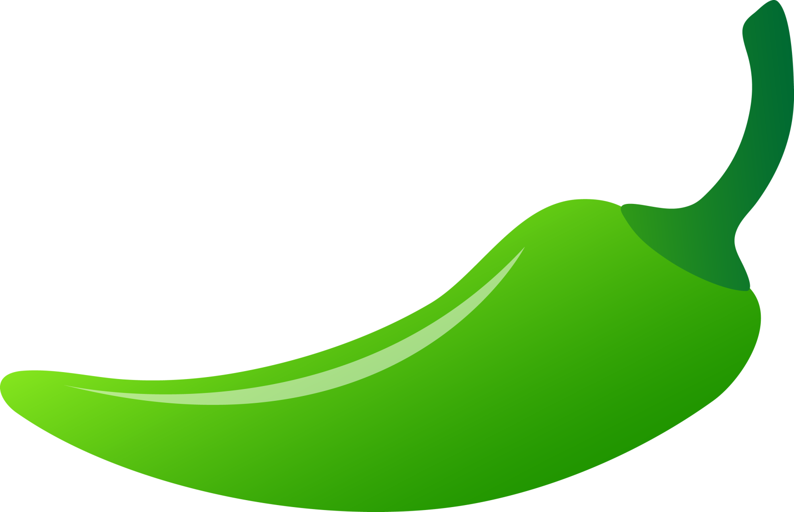 a green pepper on white background