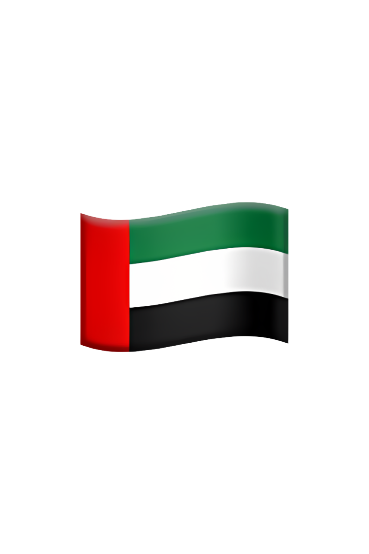 the uae flag on a white background