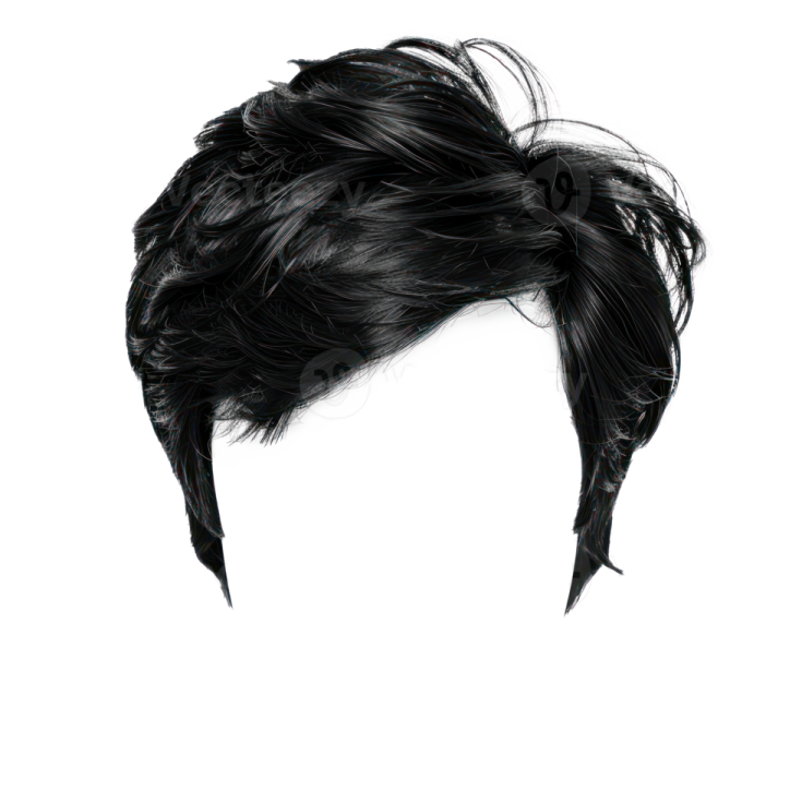 a black wig on a white background