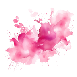a pink watercolor splash on white background