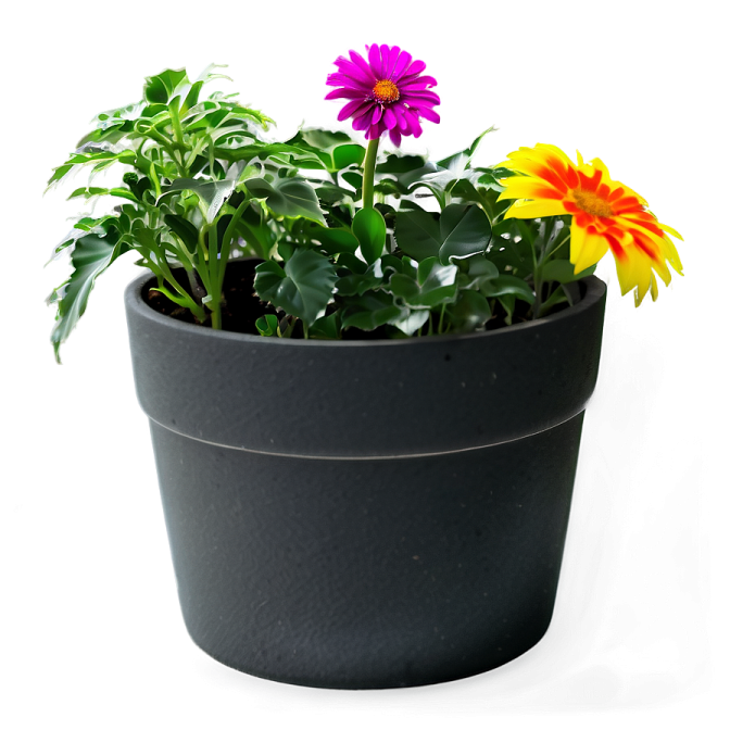 a close up of a flower in a pot