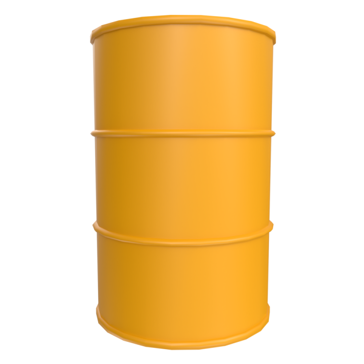 a yellow barrel on a white background