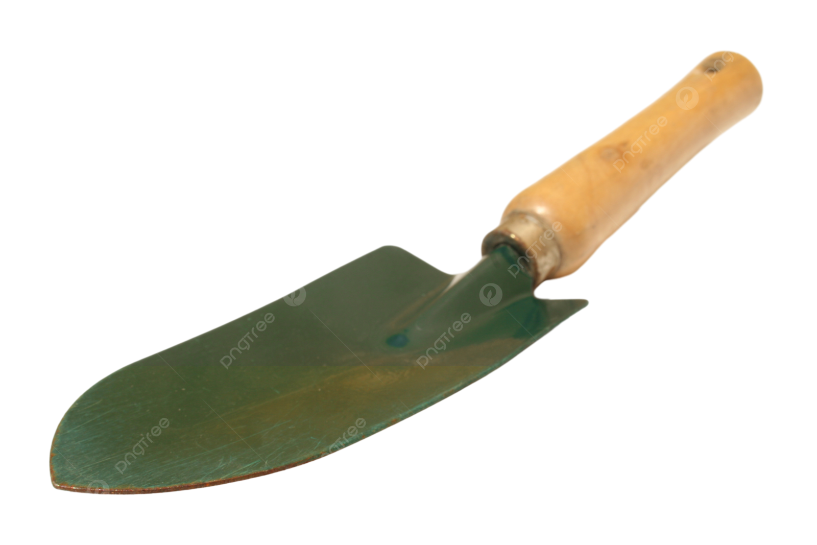 a green shovel on a white background