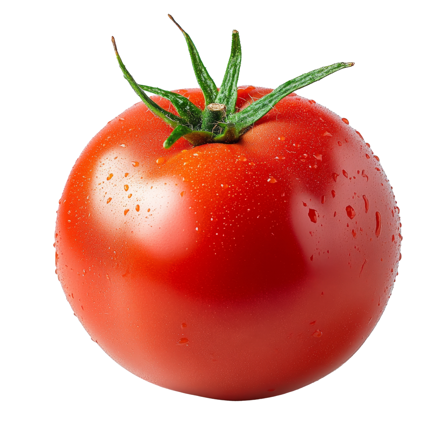 a tomato with water droplets on it