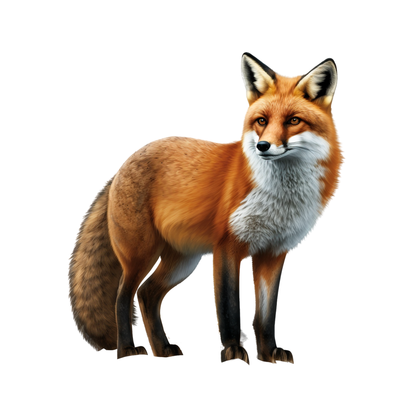 3d digital illustration of a red fox isolated on white background