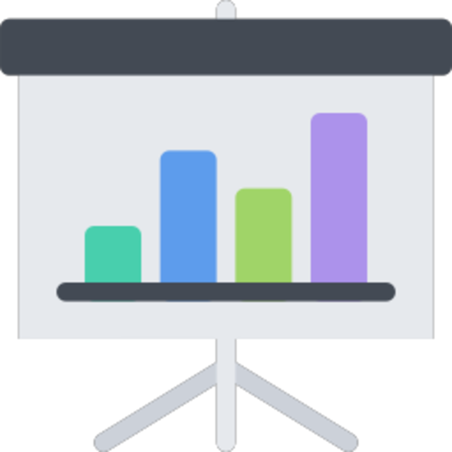 a whiteboard with a bar chart on it