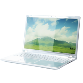 an open laptop computer on a white background