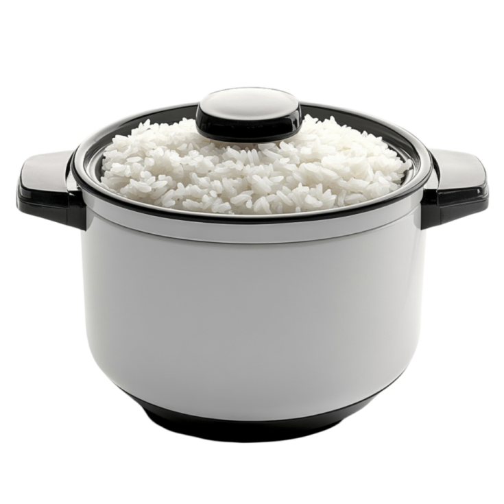 a rice cooker with rice in it