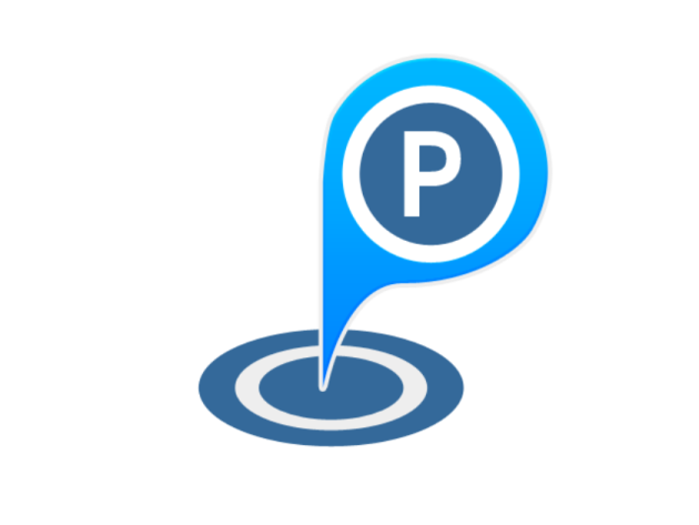 a blue pointer icon with the letter p on it