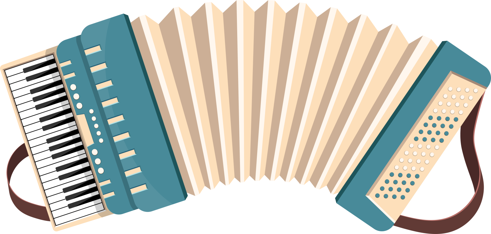 an accordion with a white background