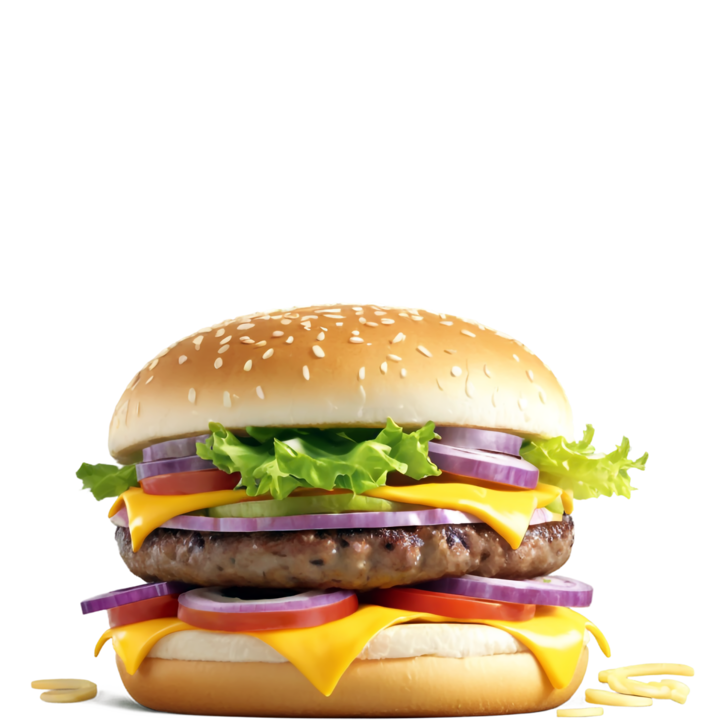 a hamburger on a white background