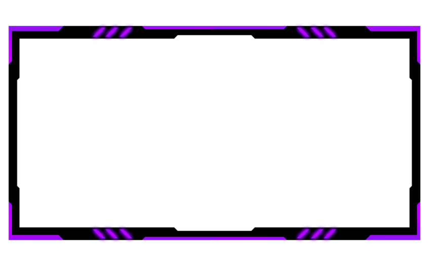 a black and purple frame with a white background