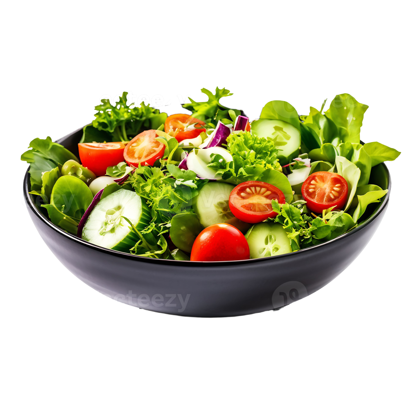 a black bowl filled with fresh vegetables