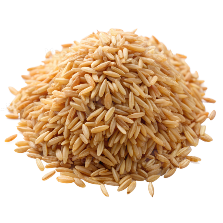 a pile of rice on a white background