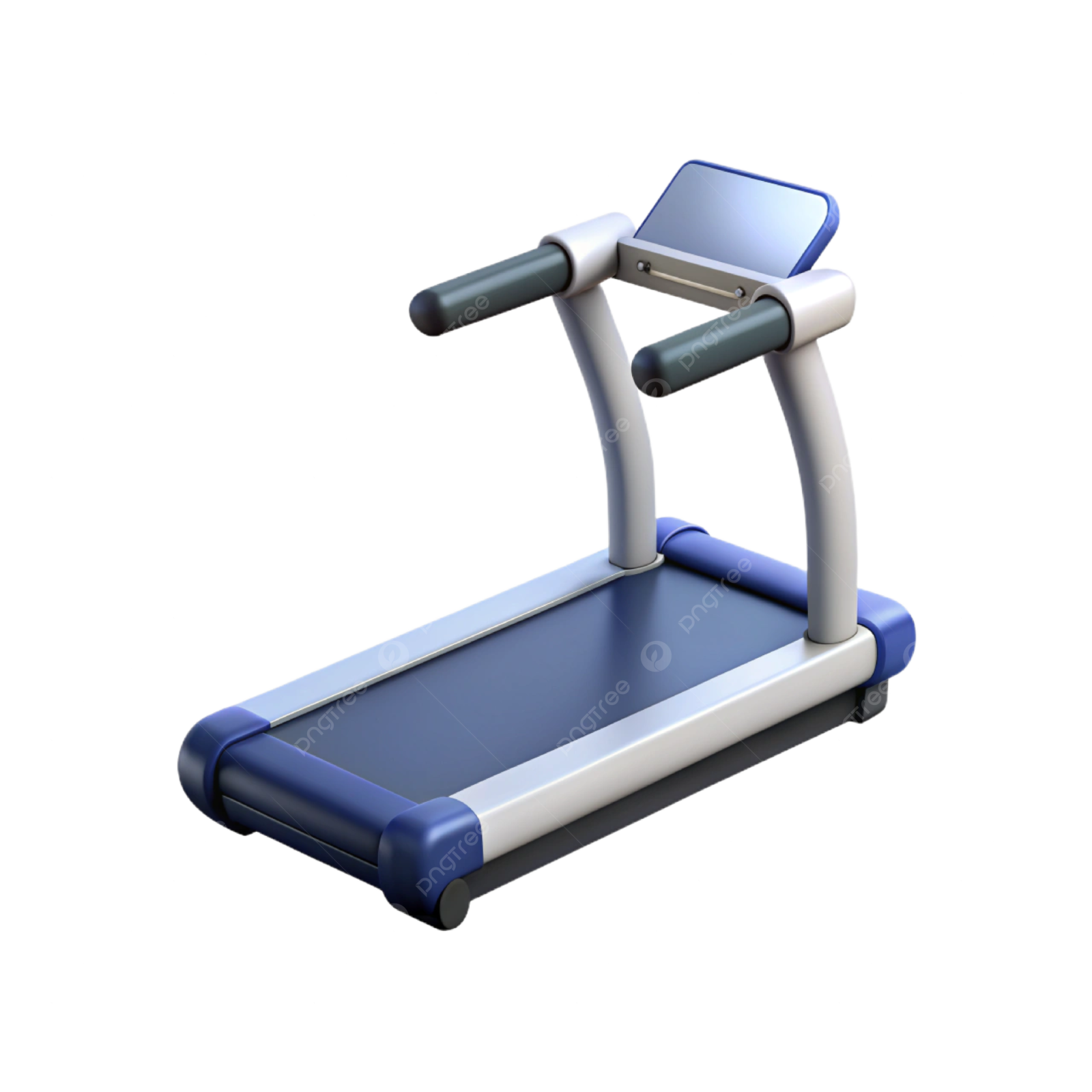 a blue and white tread machine on a white background