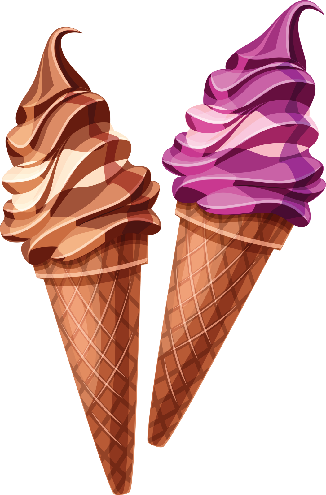 two ices with different flavors