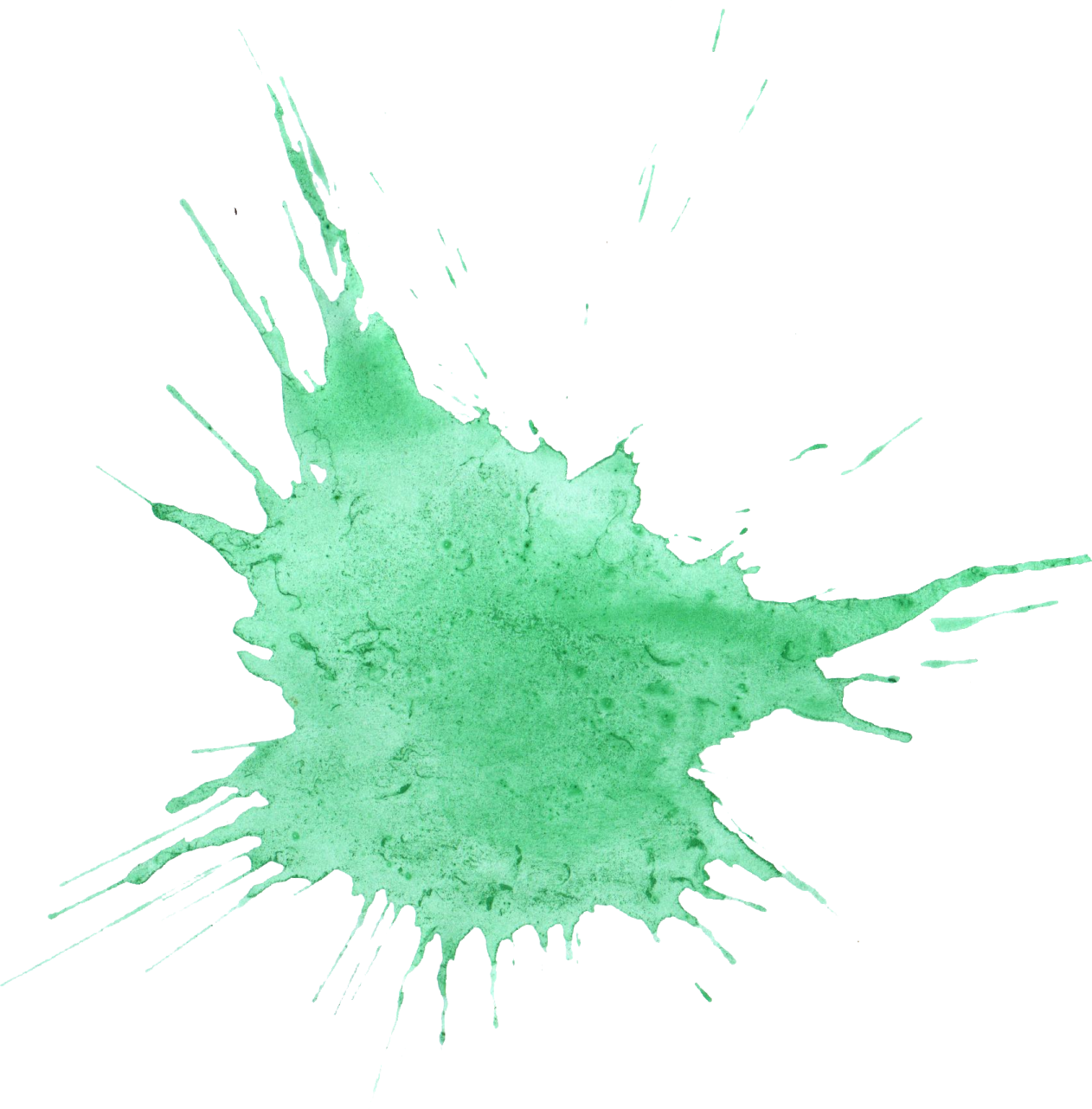 a green ink stain on a white background