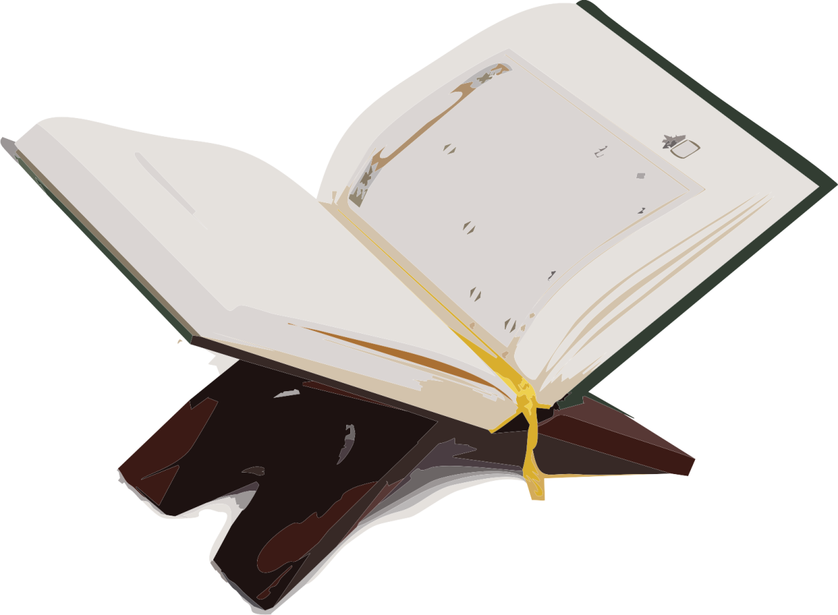 an open book on a white background