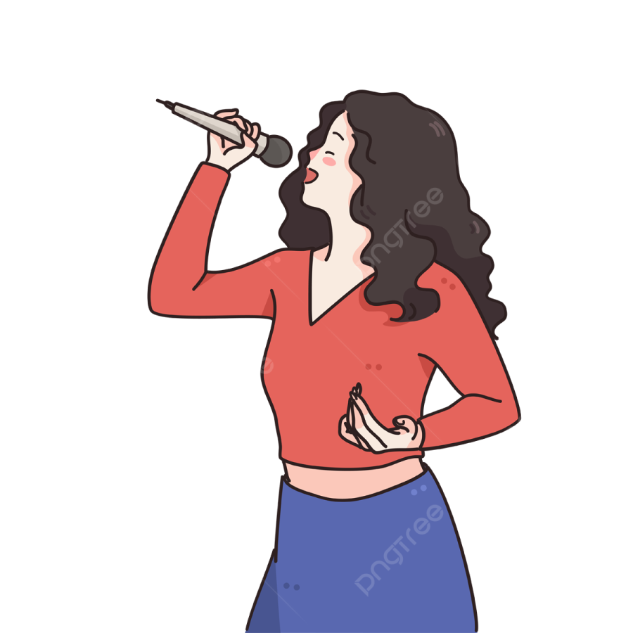a woman singing into a microphone