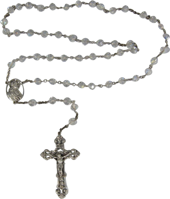 a rosary with a cross on it
