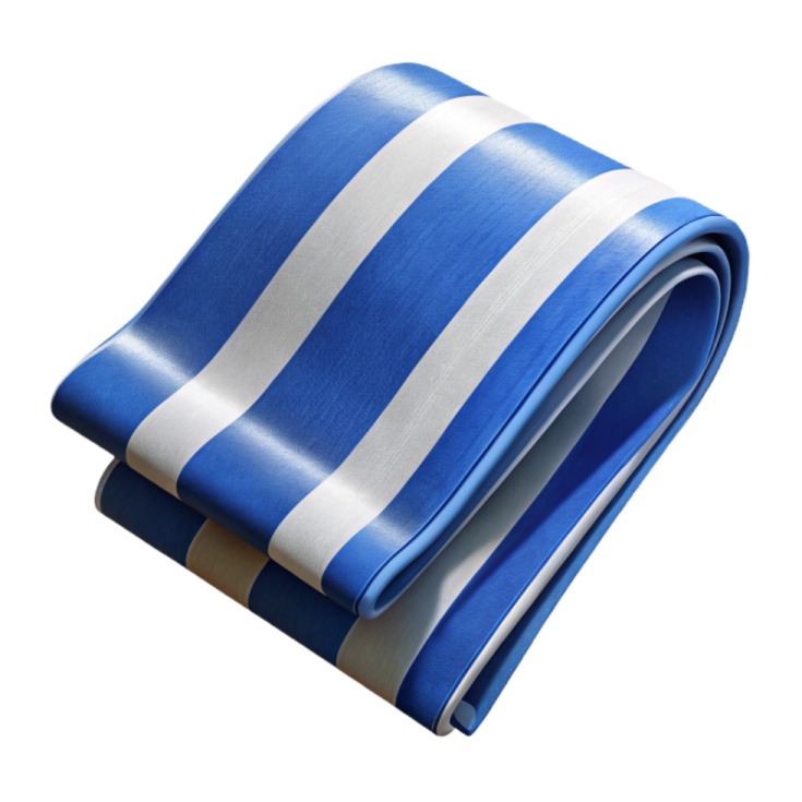 a blue and white striped tie