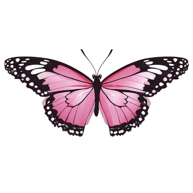 a pink butterfly on a white background