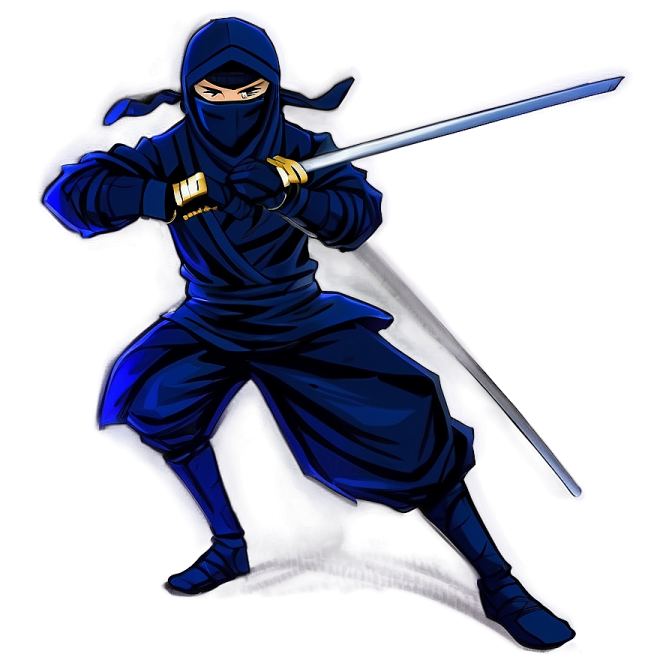 a drawing of a ninja with a sword in his hand