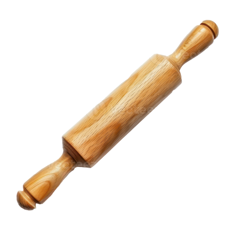a wooden rolling board on a white background