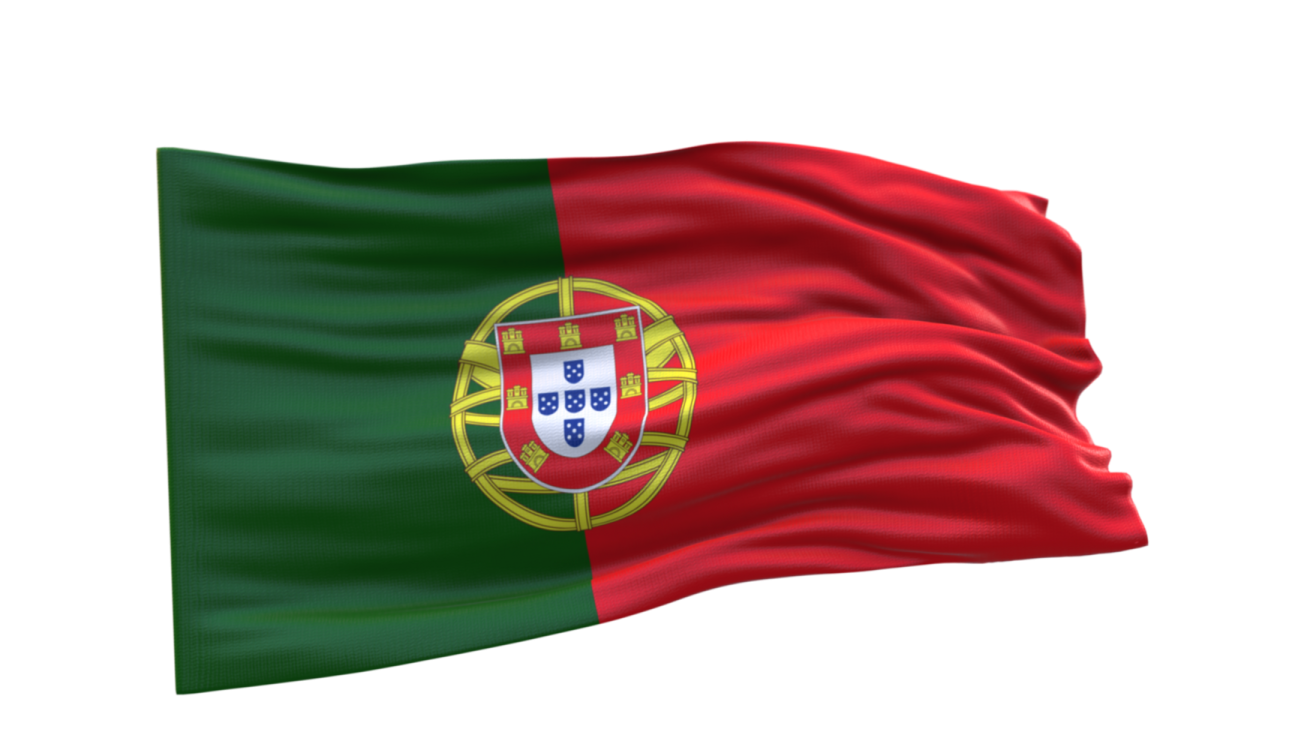 the flag of portugal on a white background