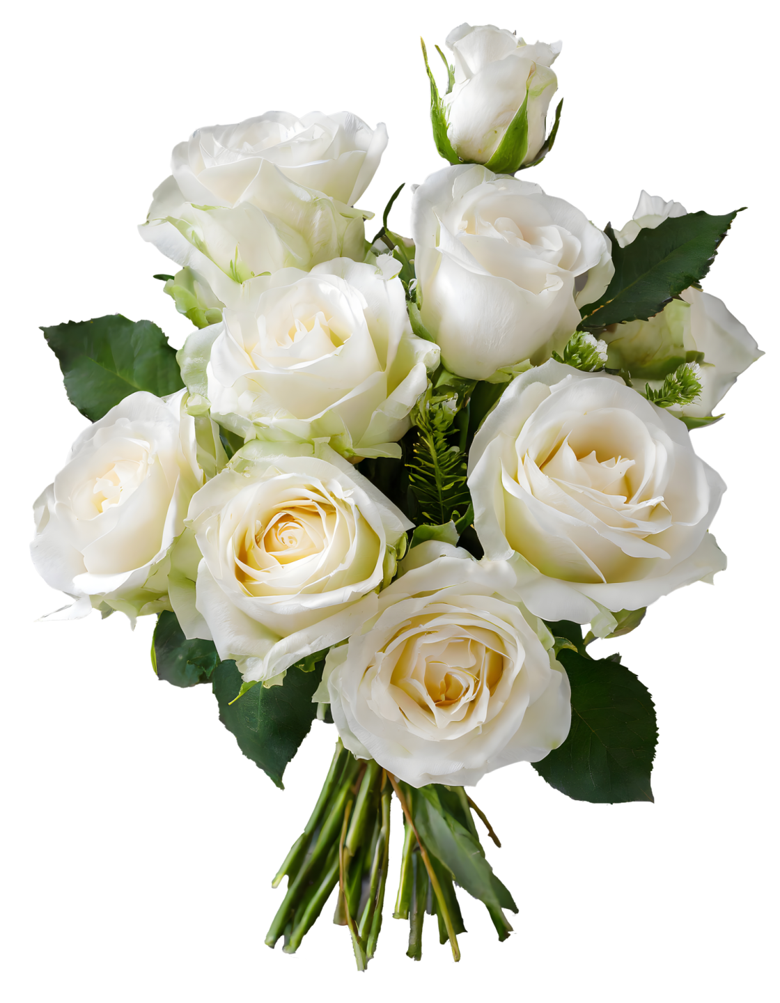 a bouquet of white roses
