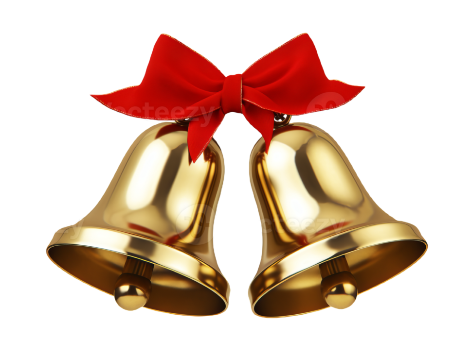 two bells with a red bow