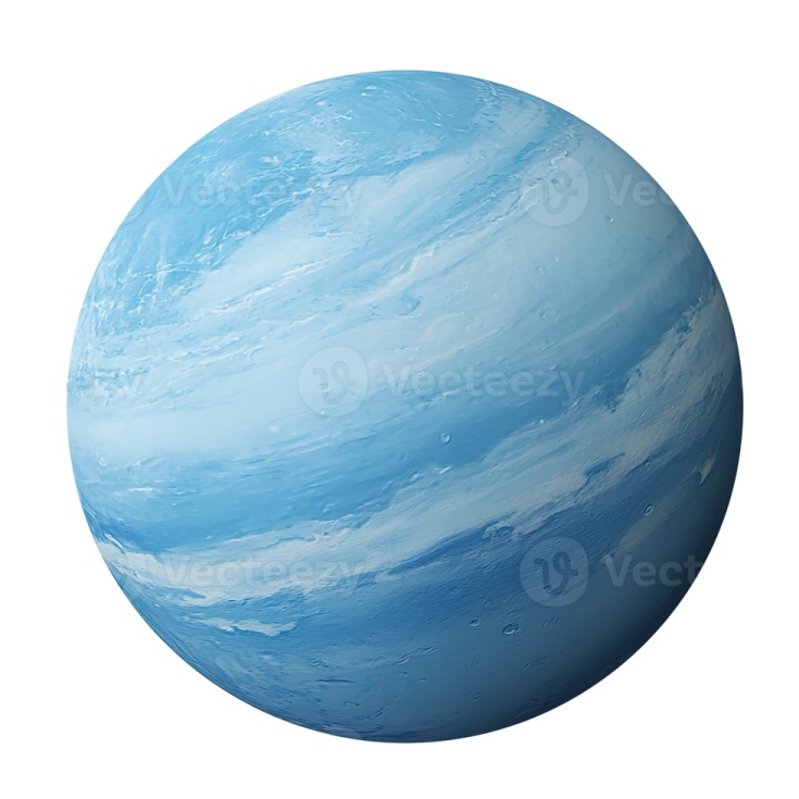 a blue planet on a white background